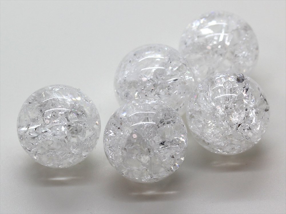 パワーストーンブレスレット　クラック水晶16mm 天然石クラック水晶 パワーストーンブレスレット数珠 12mm玉
